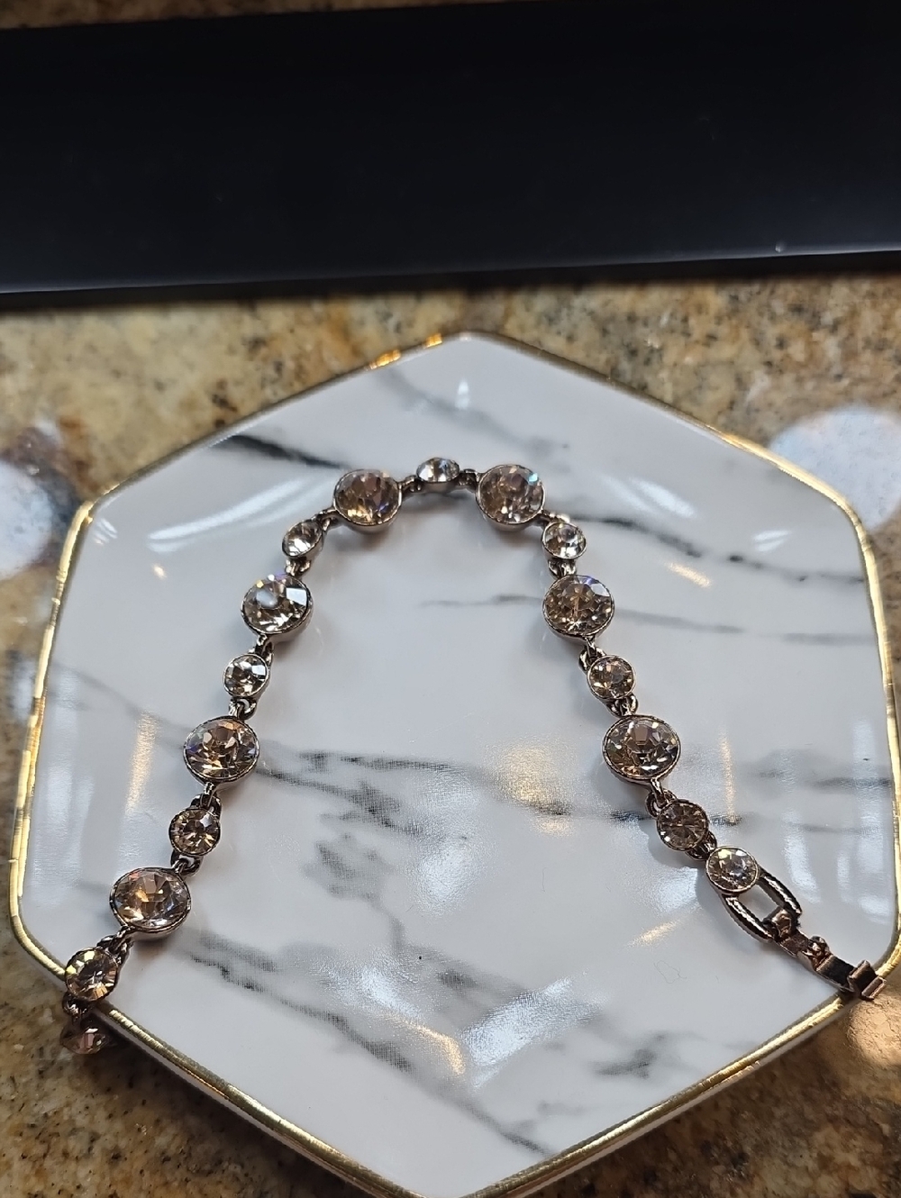 Givenchy Champagne Crystal Bracelet in Rose-Bronze Gold Setting